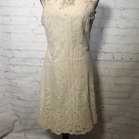 White Mesh Embroidered Dress. Project Alabama. Size 8. - Picture 3 of 8